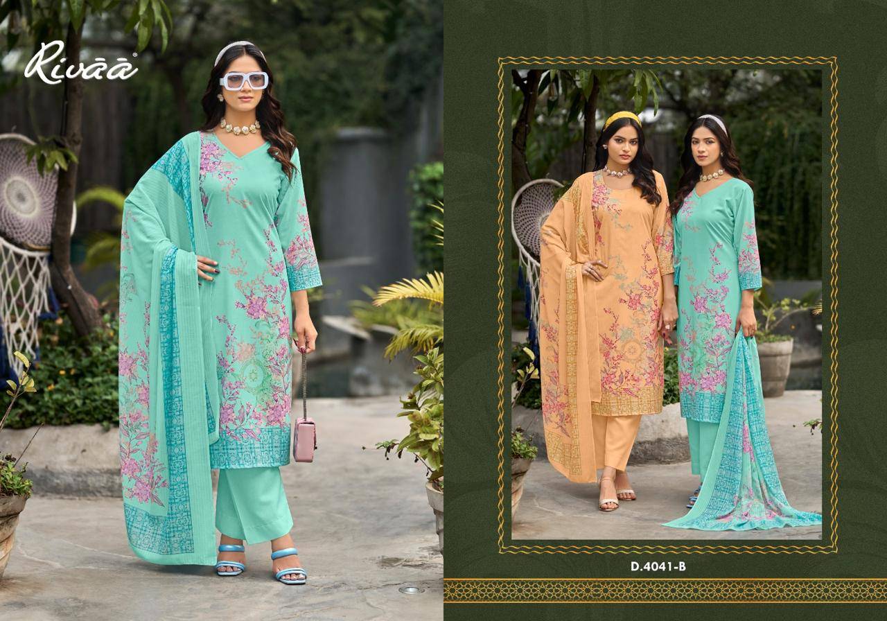  AMAYA By RIVAA 4041A to 4044B Series Beautiful Pakistani Suits Colorful Stylish Fancy Casual Wear Cotton Digital Print Dresses At Wholesale Price